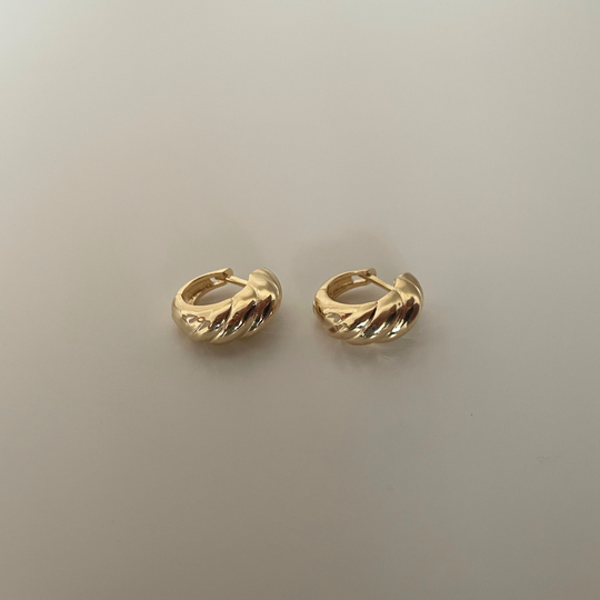 Mally Croissant Clicker Hoop Earrings