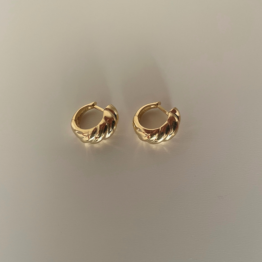 Mally Croissant Clicker Hoop Earrings