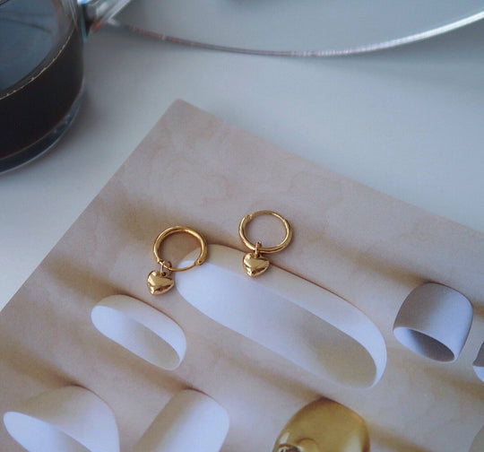 One Luv Tiny Gold Heart earring