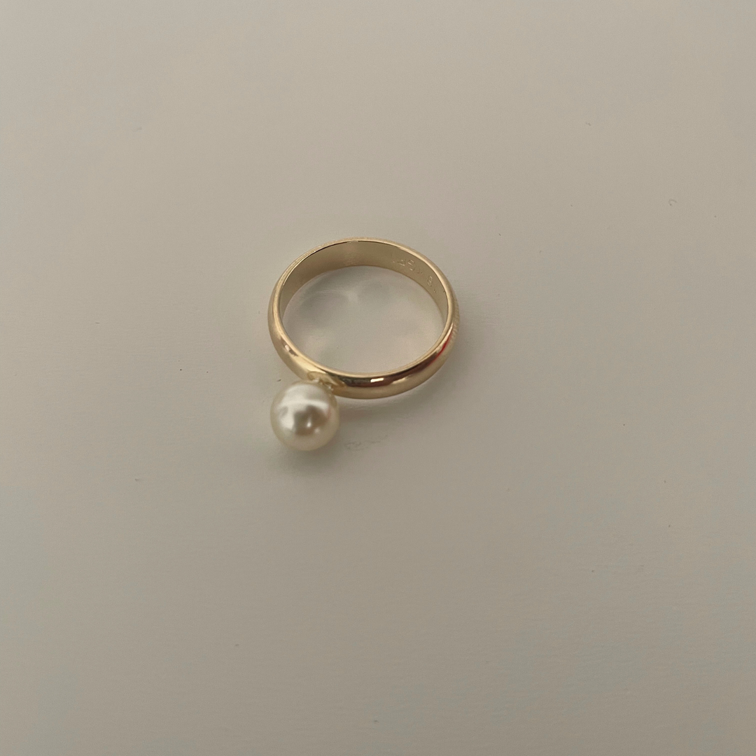 Zanya 18k Gold Filled Solitaire Pearl Ring