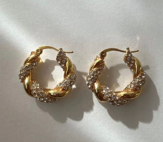 Izara Zirconia Hoop Earrings