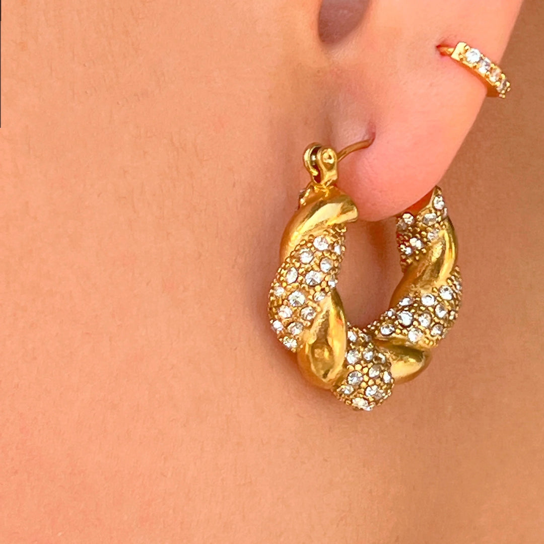 Izara Zirconia Hoop Earrings