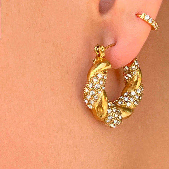 Izara Zirconia Hoop Earrings