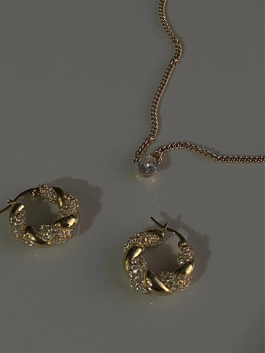 Izara Zirconia Hoop Earrings