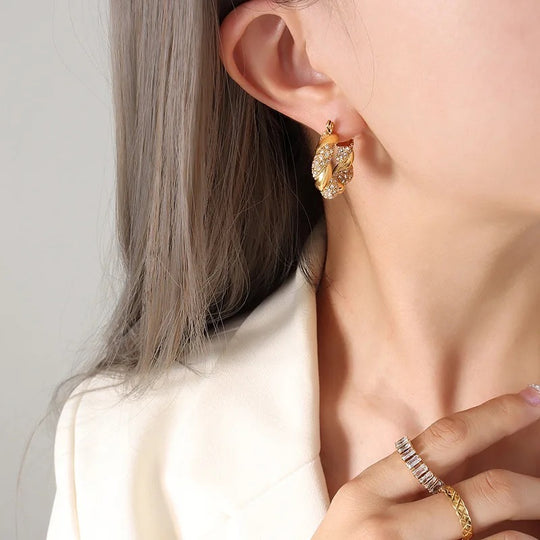 Izara Zirconia Hoop Earrings