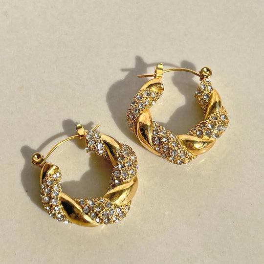 Izara Zirconia Hoop Earrings