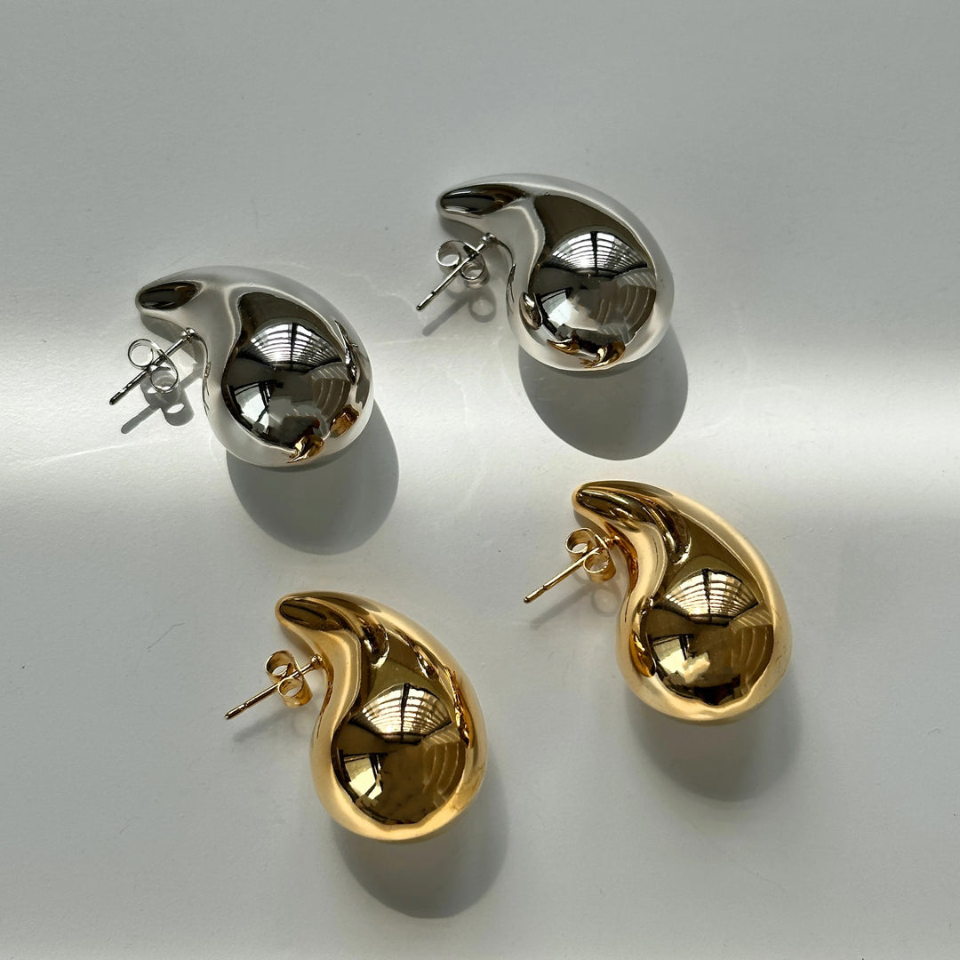 Hailey 14K Gold Filled 30mm Chunky Modern Teardrop Stud Earrings