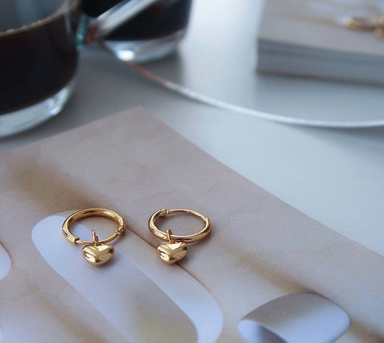 One Luv Tiny Gold Heart earring