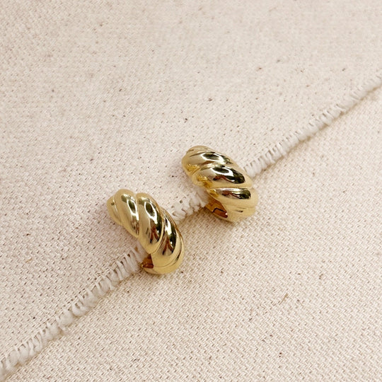Mally Croissant Clicker Hoop Earrings
