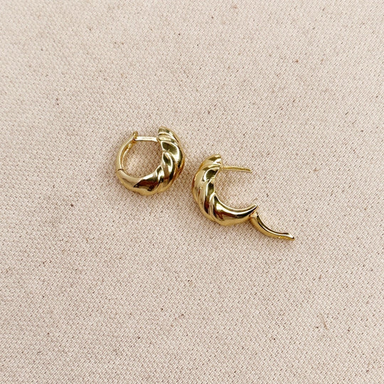 Mally Croissant Clicker Hoop Earrings