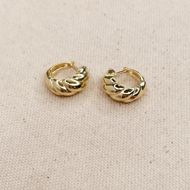 Mally Croissant Clicker Hoop Earrings
