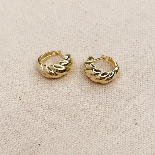 Mally Croissant Clicker Hoop Earrings