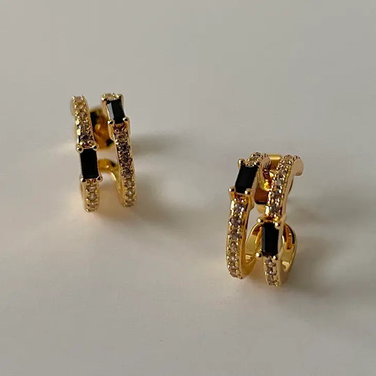 Nysa Double Huggie Earrings
