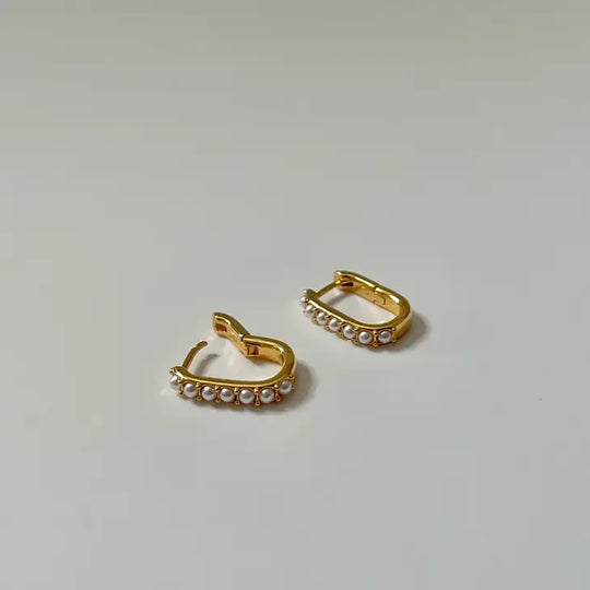 Neila Rectangle Pearl Earrings