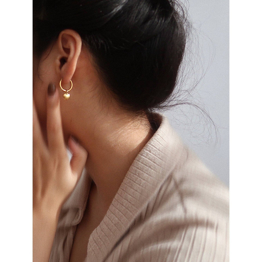 One Luv Tiny Gold Heart earring